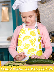 Jenaai lemon kids apron block pattern durable fabric for indoor and outdoor activities.
