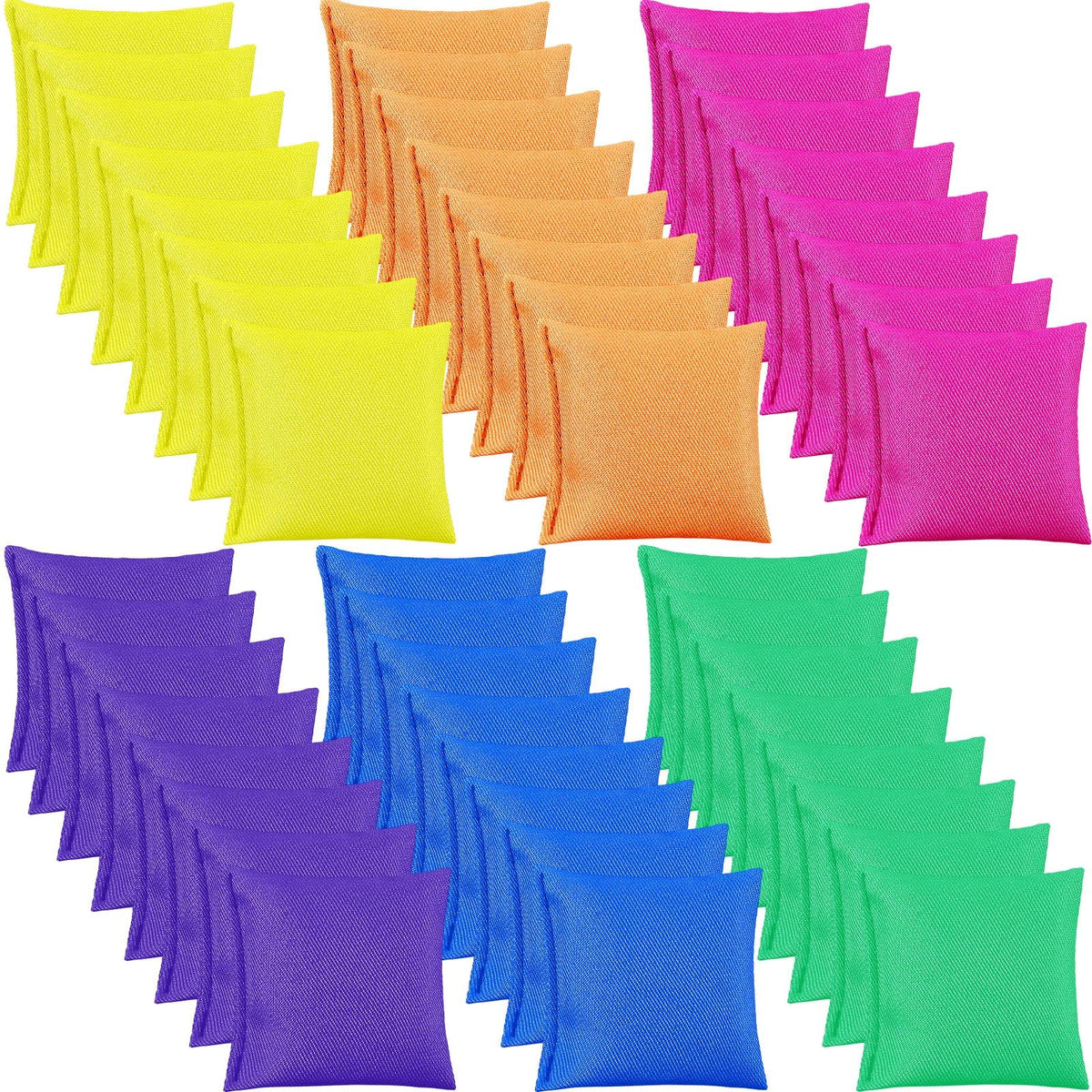 Jenaai 2.6-inch nylon bean bags in bright colors ready for tossing games.
