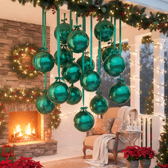 Jenaai green balloons pair with bows for elegant decor accents.