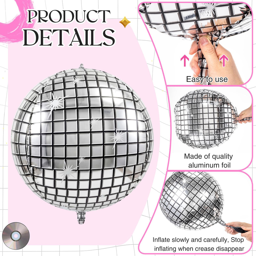 Jenaai satin bows in silver enhance elegant balloon decor.