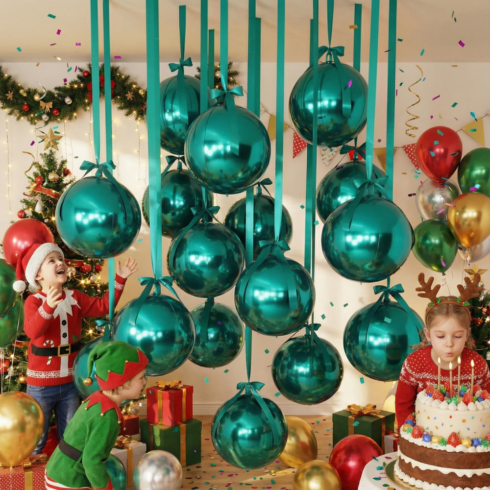 Jenaai green balloons create festive atmosphere for weddings and parties.