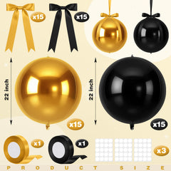 Jenaai satin bows with balloons for cohesive, polished party styling.