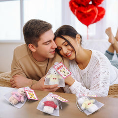 Jenaai teddy bear with card and bag, gift-ready presentation.