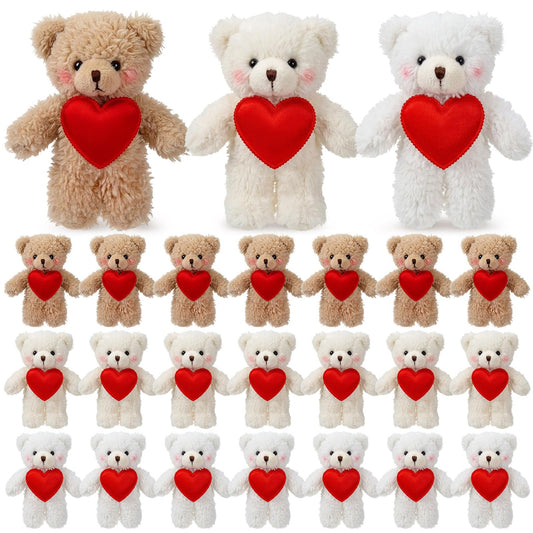 Jenaai valentine teddy bears in a 24-pack, ideal for gifts and party favors.