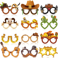 Jenaai Western party glasses pack with 12 playful styles for fun photo moments.
