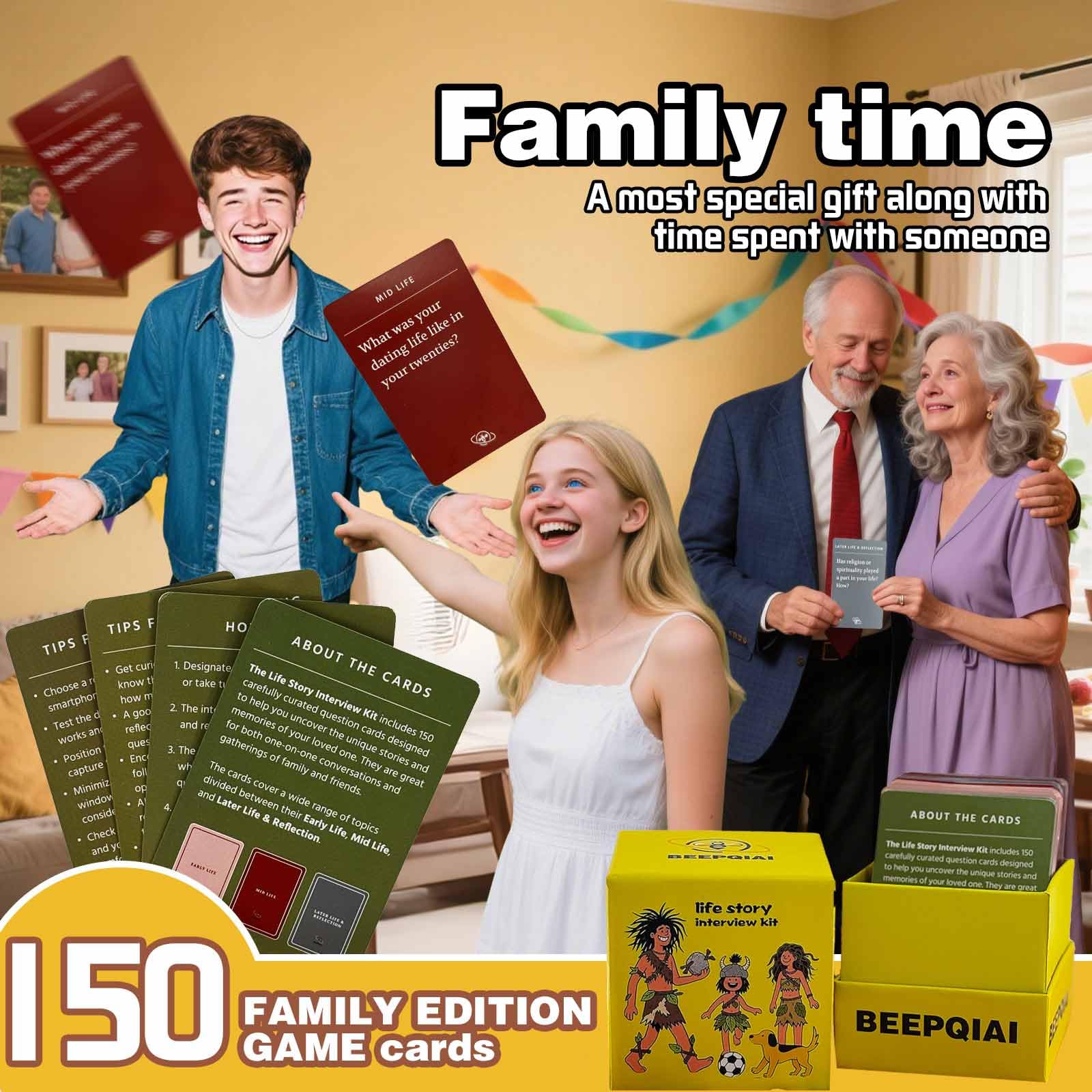 Jendfert BHTPOK150 color-coded cards showing roles to guide conversations across generations.