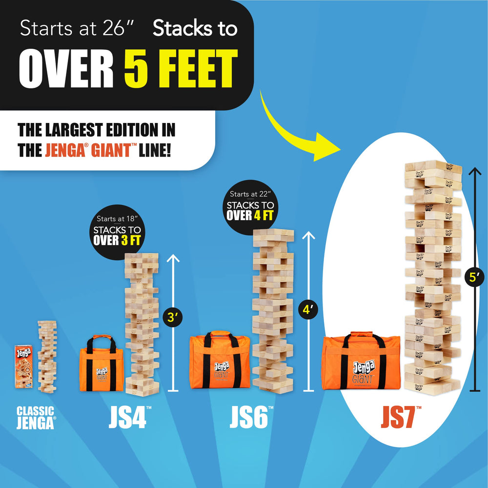 Jenga GIANT JS7 setup at 26 inches ready to grow tall.