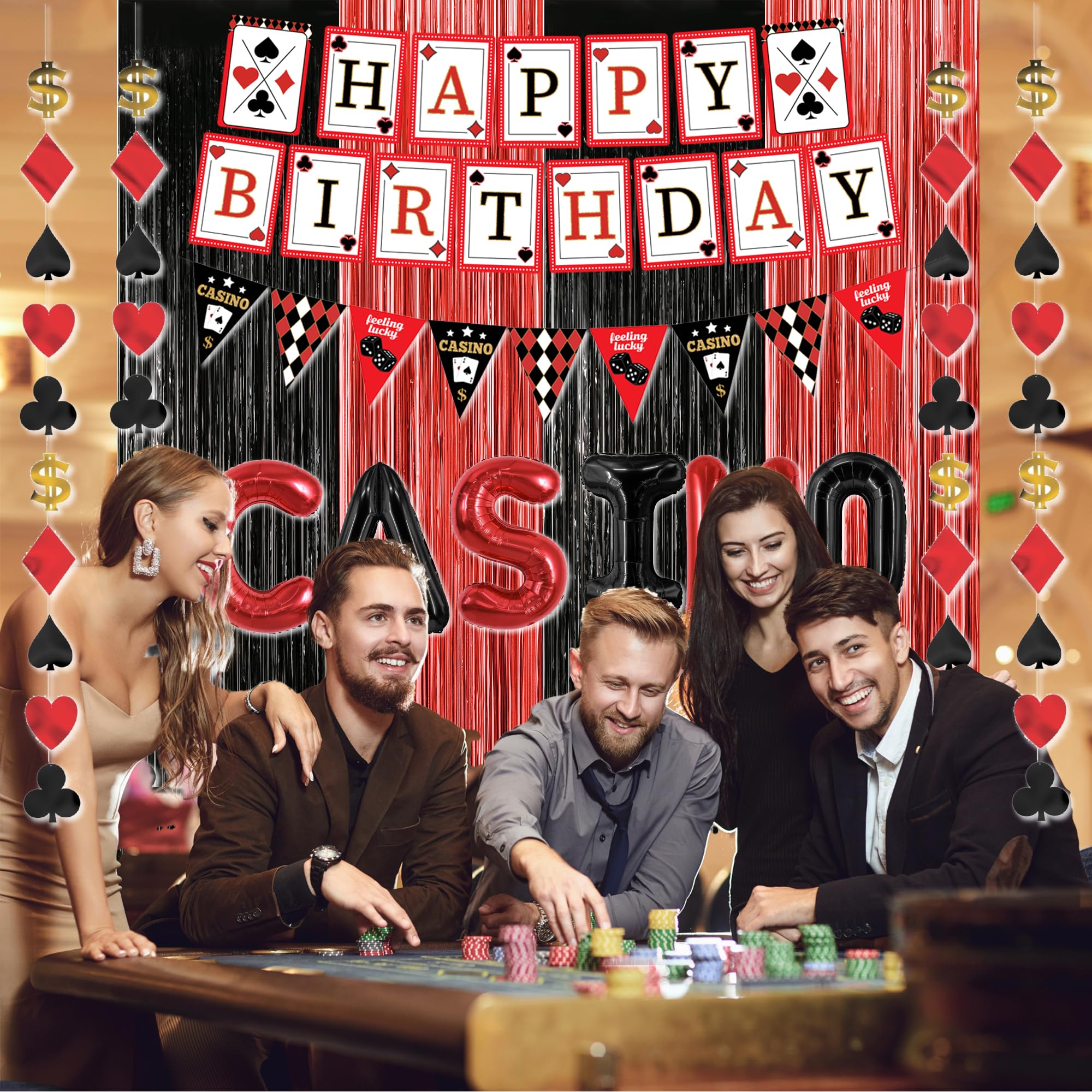 jenlion casino string decorations hang patterns with golden borders for a rich look