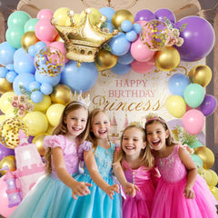 Jenlion giant 18-inch balloons anchor the arch for a lush look.