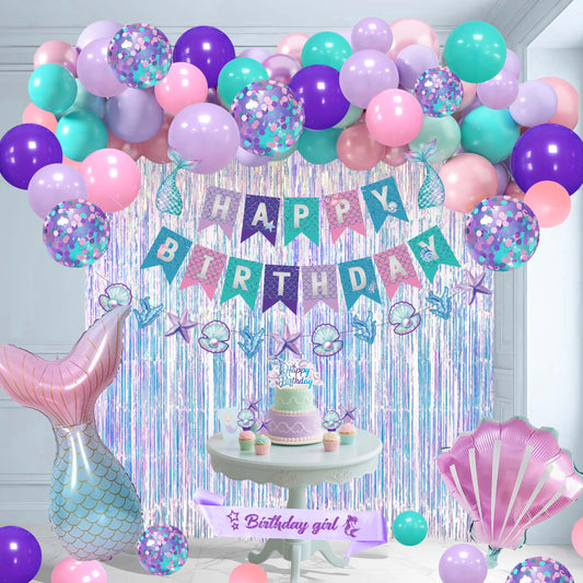 jenmir Mermaid fringe curtains create a shimmering mermaid backdrop for photos