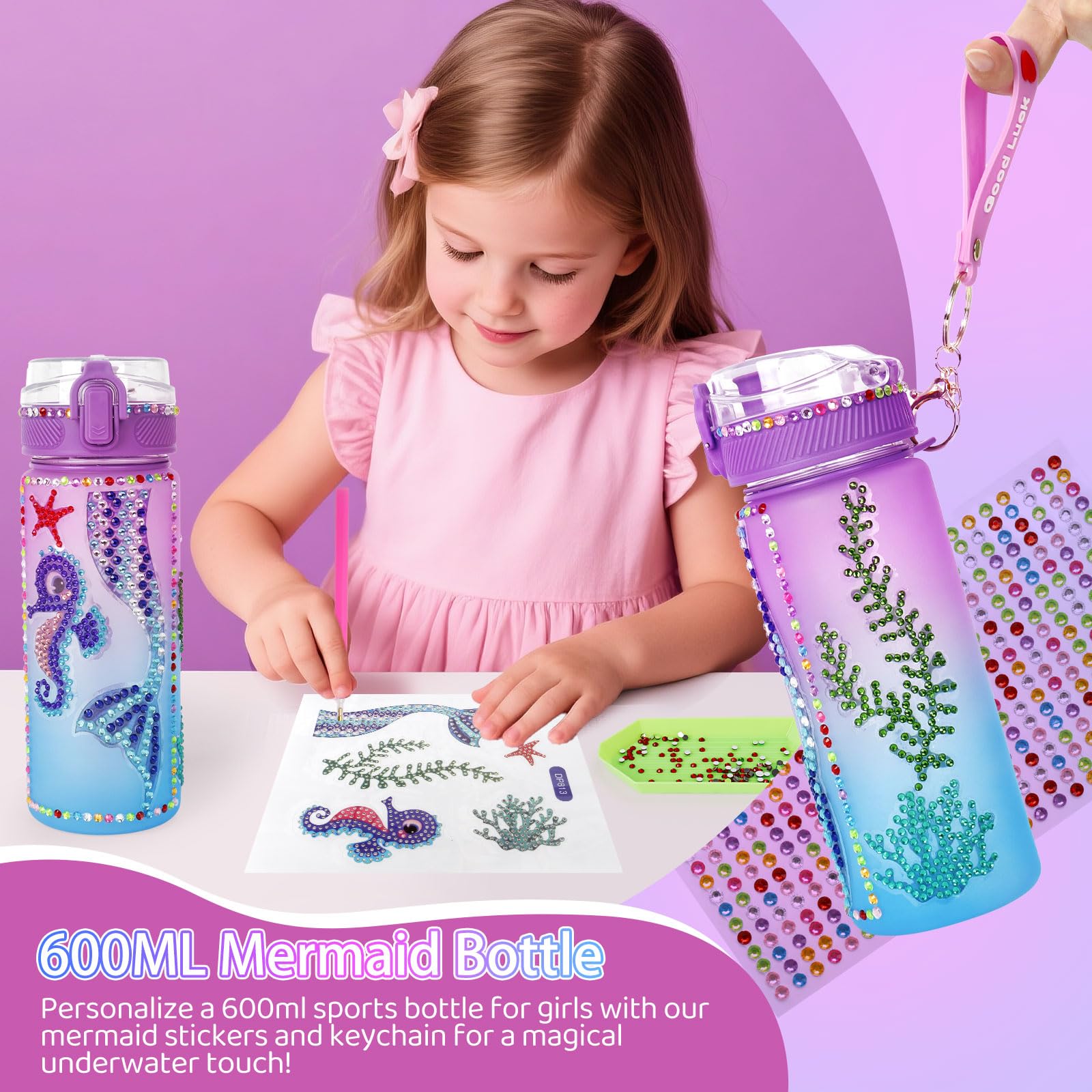 Jenria Mermaid Gift Set mermaid gem stickers, fun decorations for notebooks and gear.