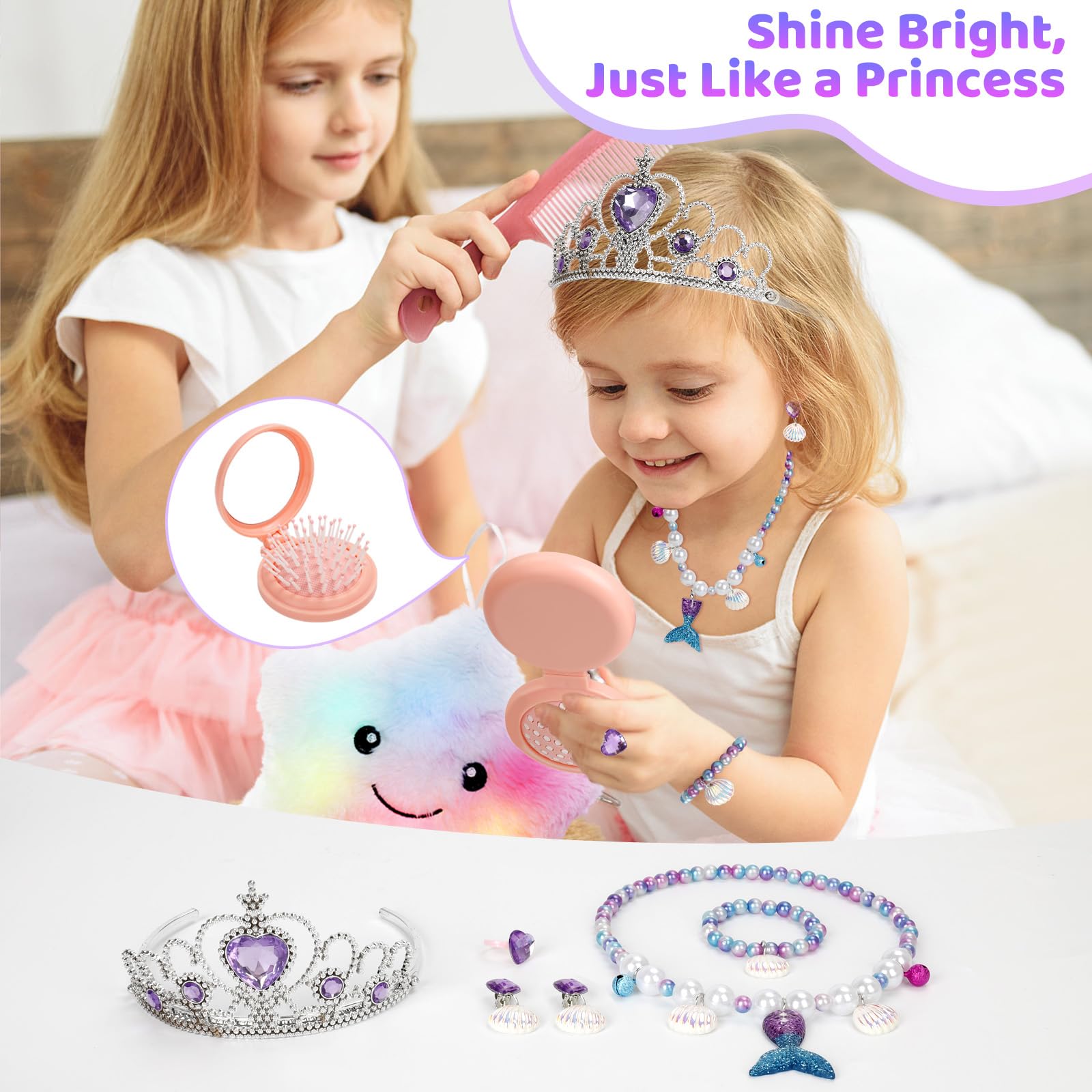 Jenria Mermaid Gift Set princess crown, spark imaginative dress-up play.