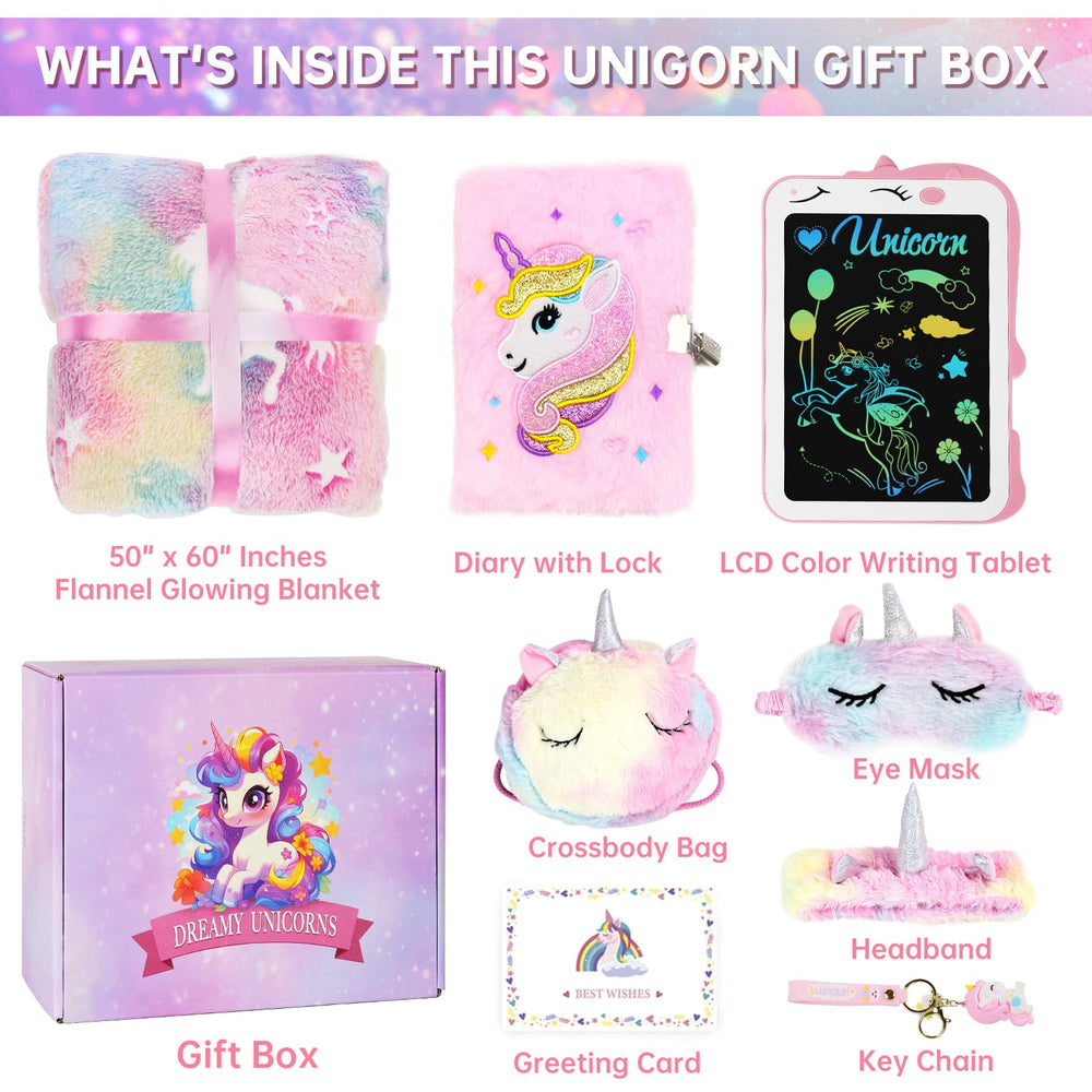 Jenria unicorn glowing blanket 60x50 inches for cozy nights