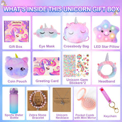 Jenria unicorn plush eye mask offering cozy comfort for bedtime and sleepovers.