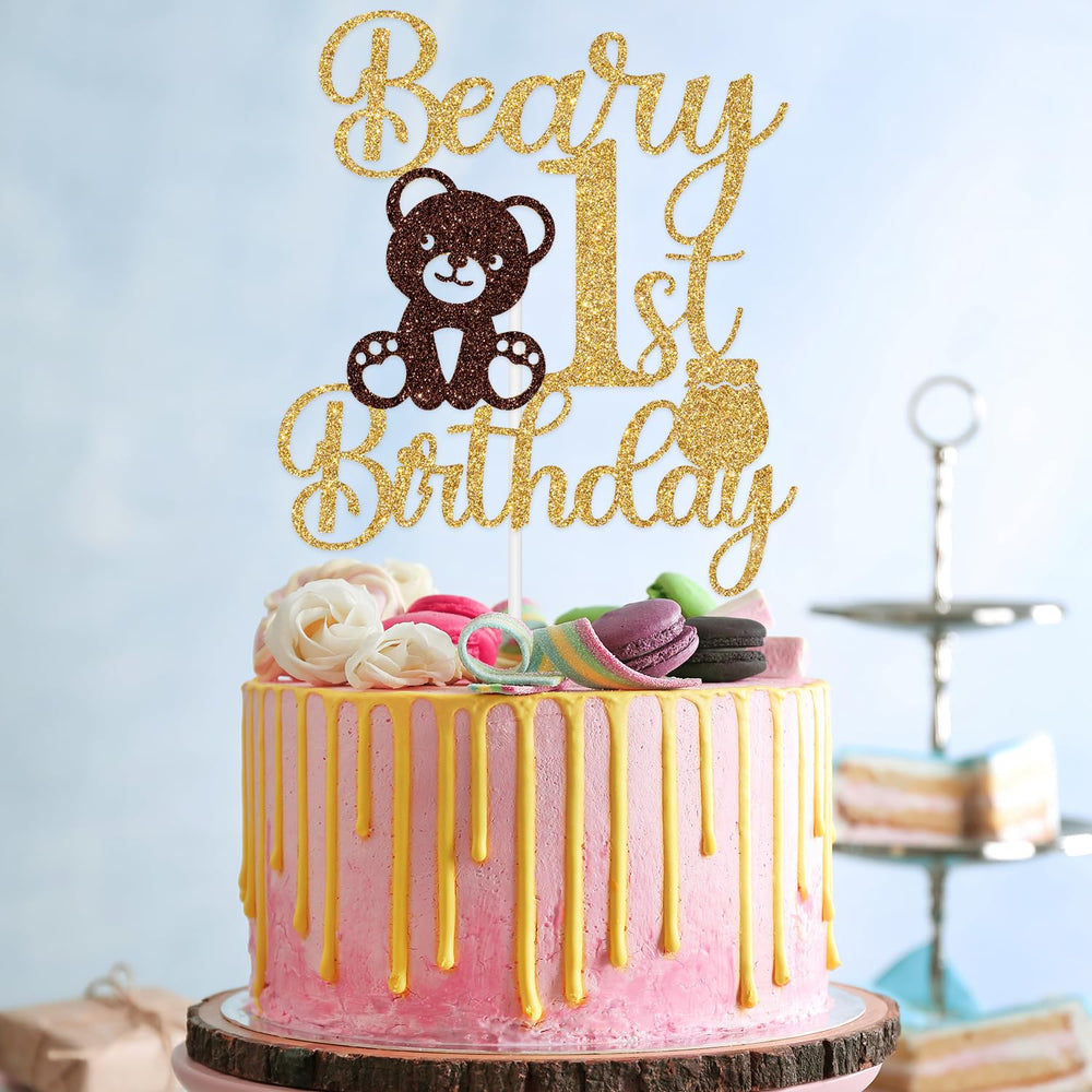 Jenrtvis Beary-Birthday-Party-Decoration enhances cake presentation and party vibe.