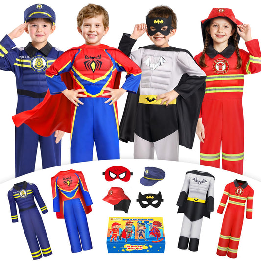 Jeowoqao kids fireman costume for imaginative rescue play and role-play fun
