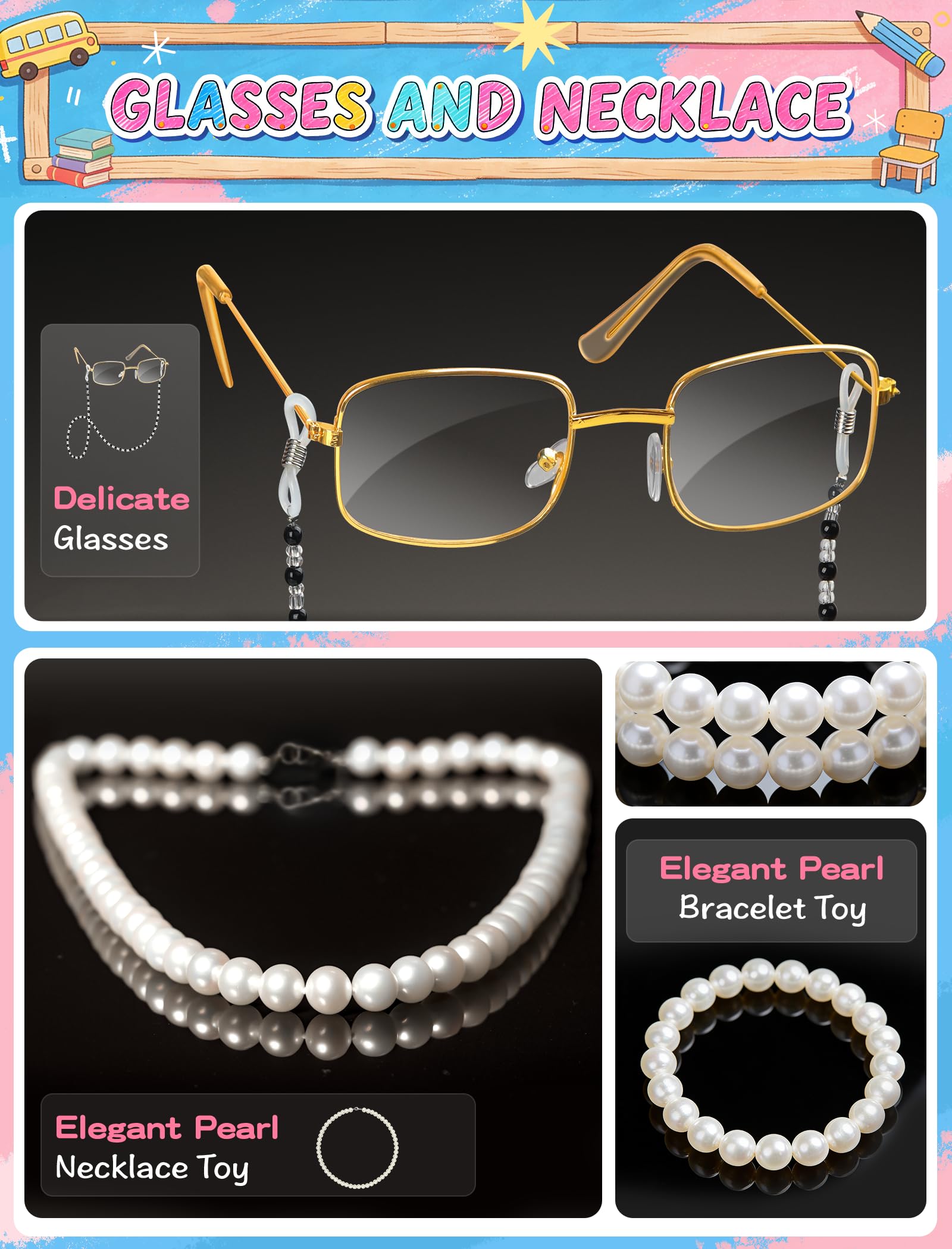 Jeowoqao pearl necklace and bracelet provide durable, classic accessories.