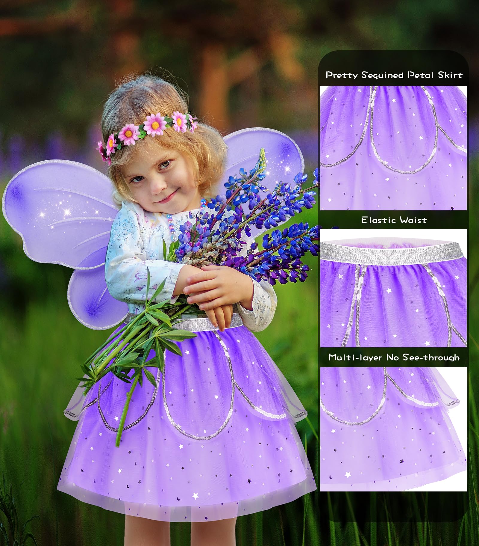 Jeowoqao sequined tutu skirts sparkle and move with twirls during playtime