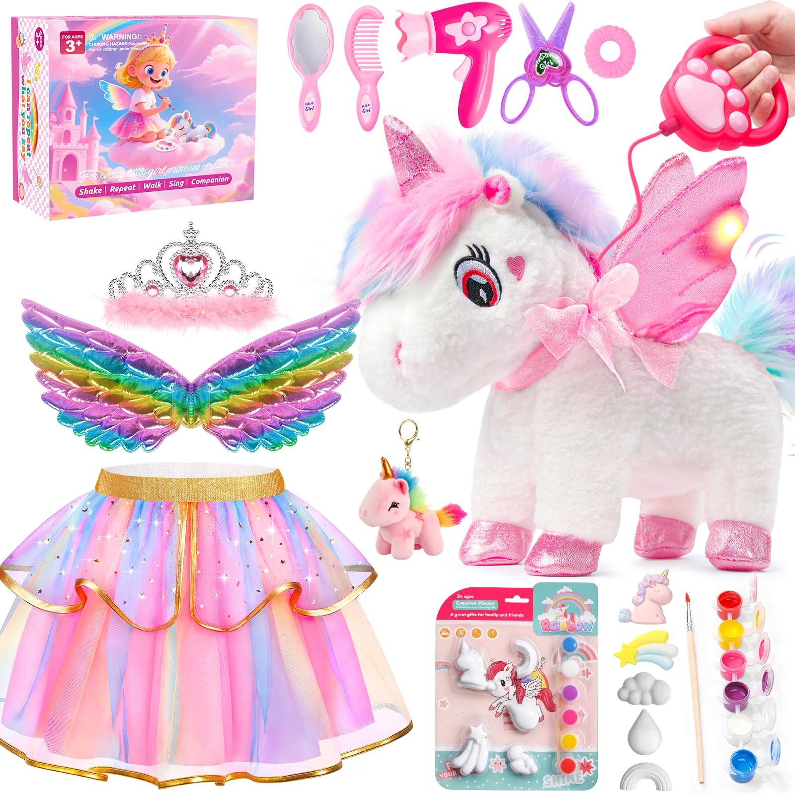 Jeowoqao unicorn toy with remote-control walking for interactive play.