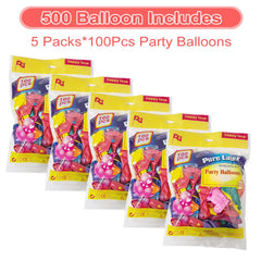 JerDorgo balloon arch kit setup for a stunning event backdrop.