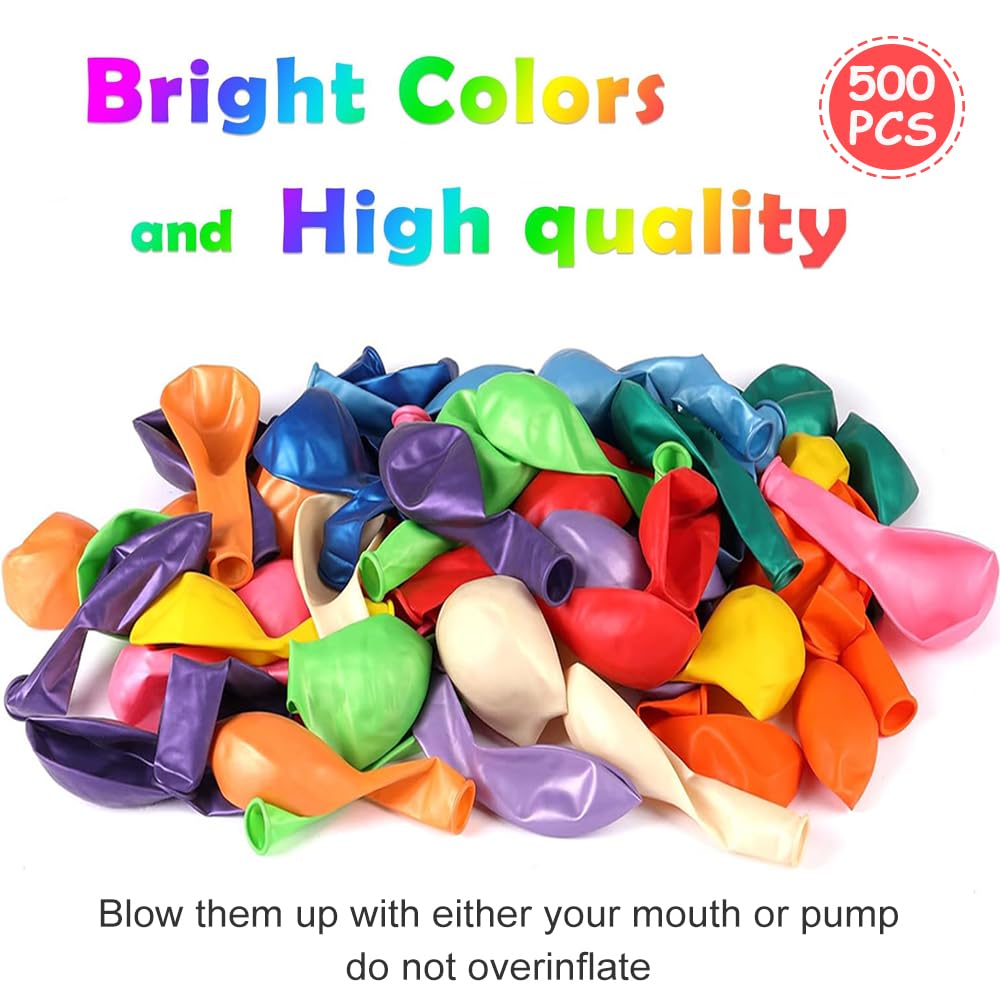 JerDorgo rainbow balloons 10 inch multicolor close-up showing vivid color options.