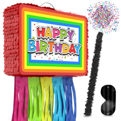 Jergrim Birthday Piñata front view highlights bright colors for festive decor.