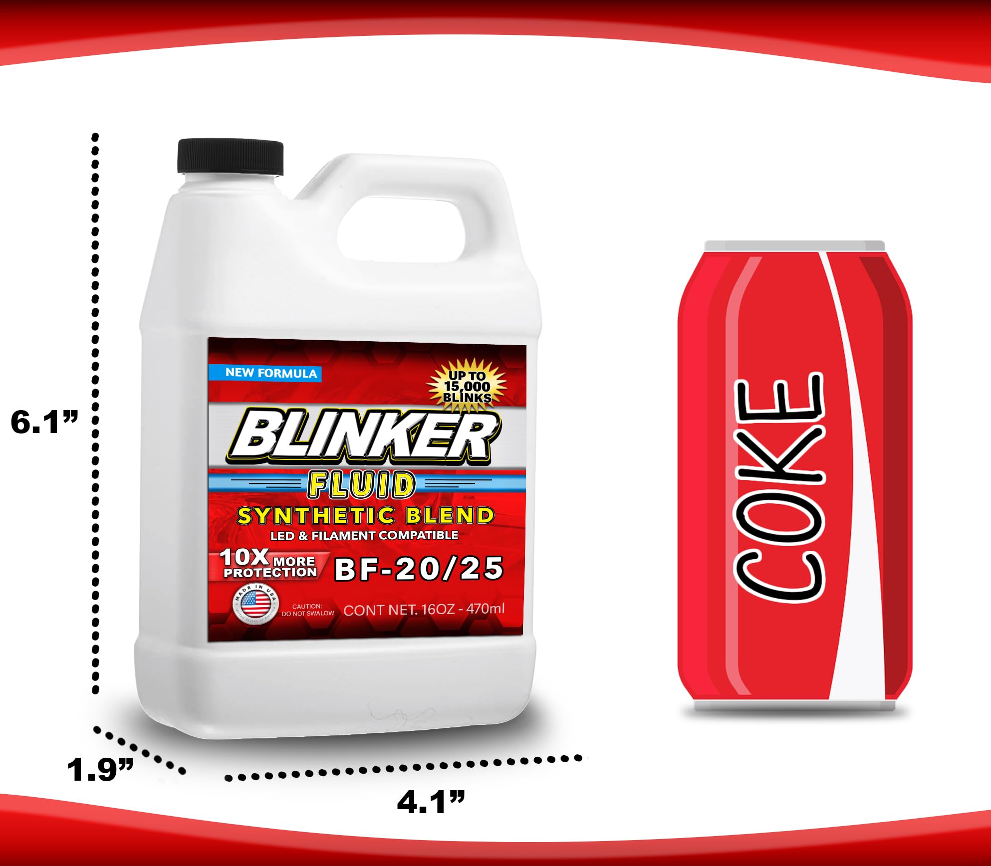 Jergrim Blinker Fluid bottle with red gift bow, ready-to-give.