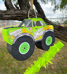 Jergrim Monster Truck Pinata open view ready for candy and fun.