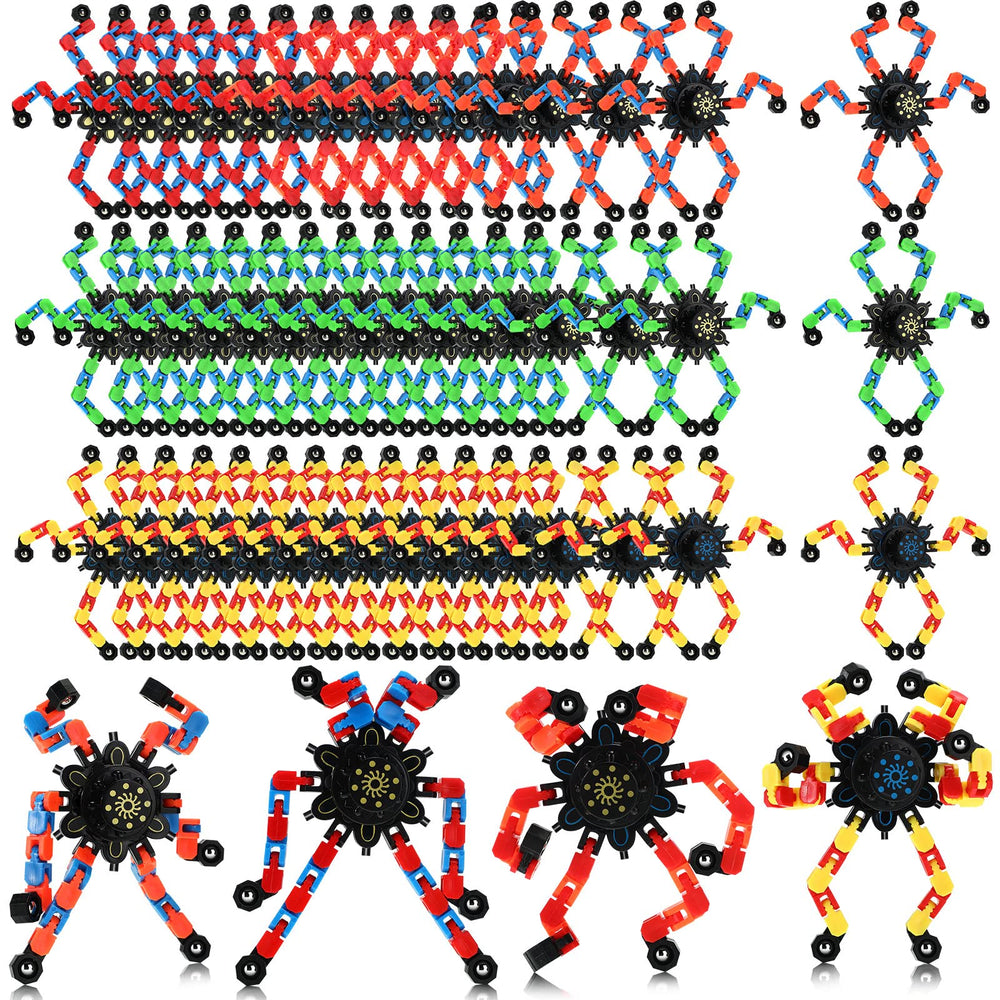 Jerify 40-pack chain robot toy with colorful links for desk fidgeting and focus.