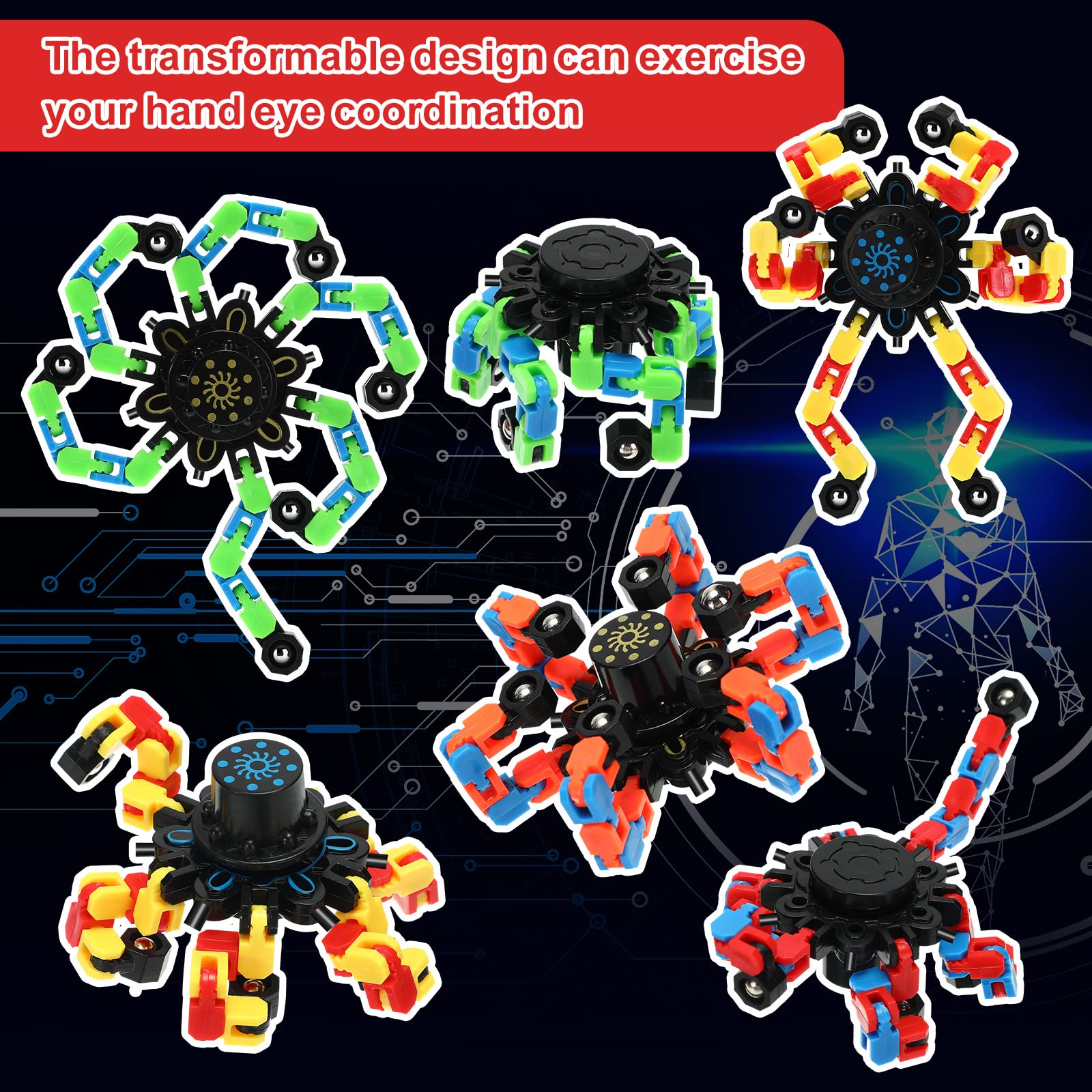 Jerify stress relief spinner robot compact design for easy pocket play and concentration.