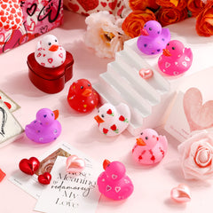 Mini rubber ducks float during bath time and play