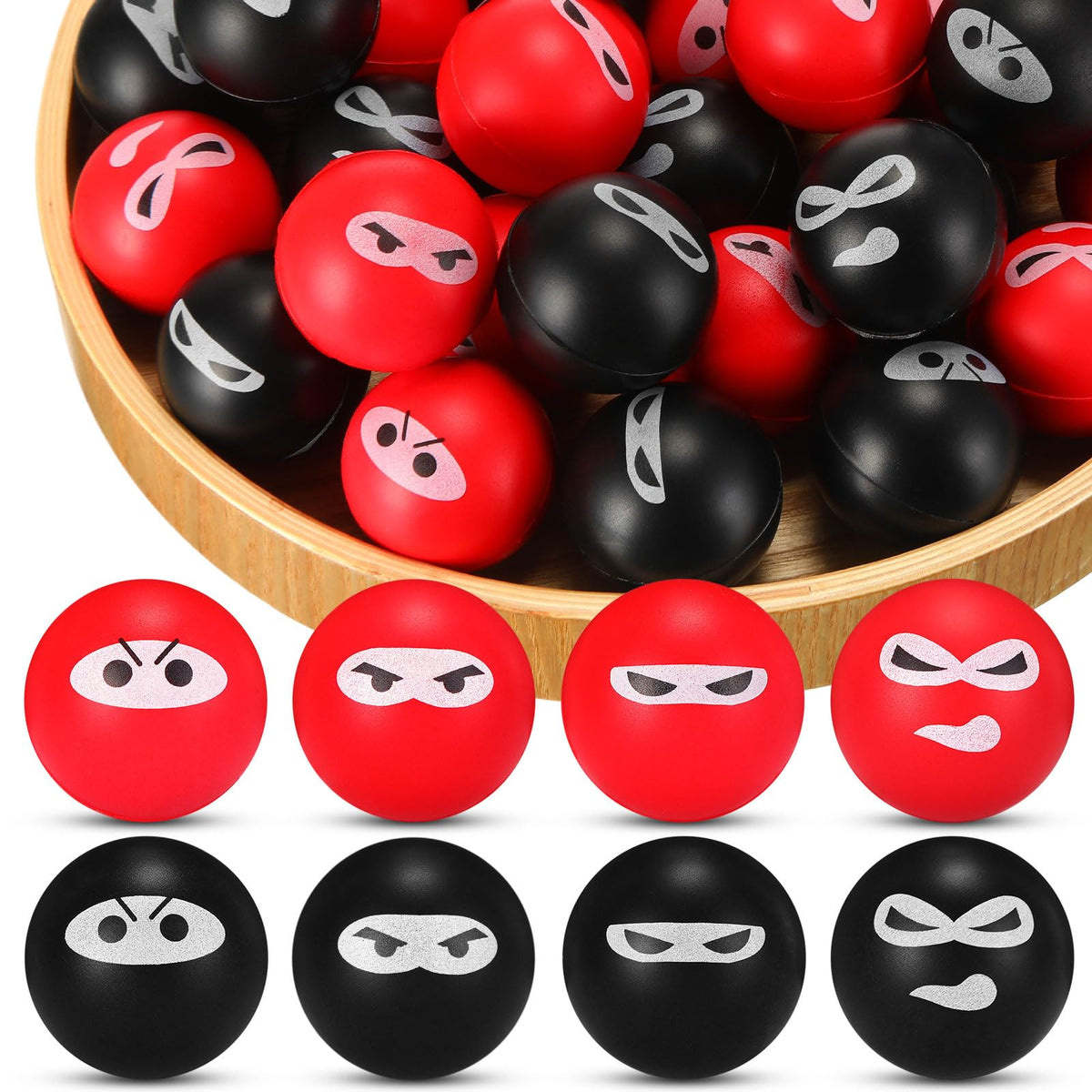 Jerify Ninja stress balls 40-pack for easy party giveaways and stress relief.