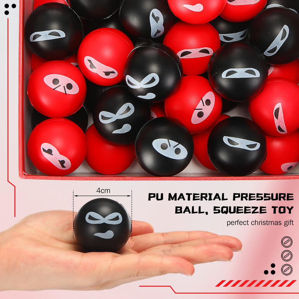 Jerify Ninja stress balls in black and red offer versatile color options.