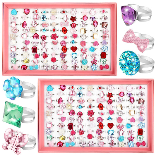 Jerify kids rings in assorted colors in a box, perfect for party favors.