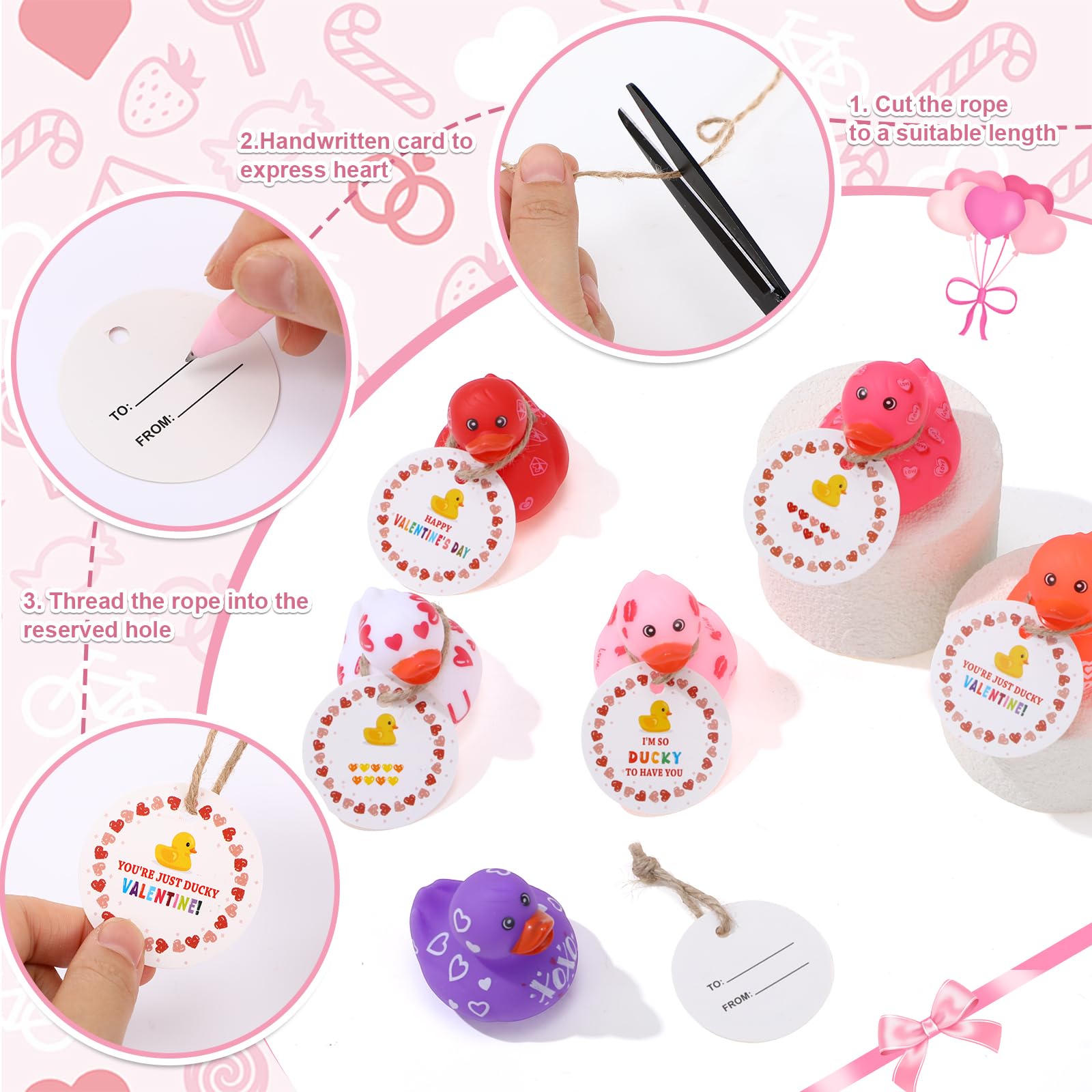 Jerify valentines ducks measuring about 2 inches for compact desks