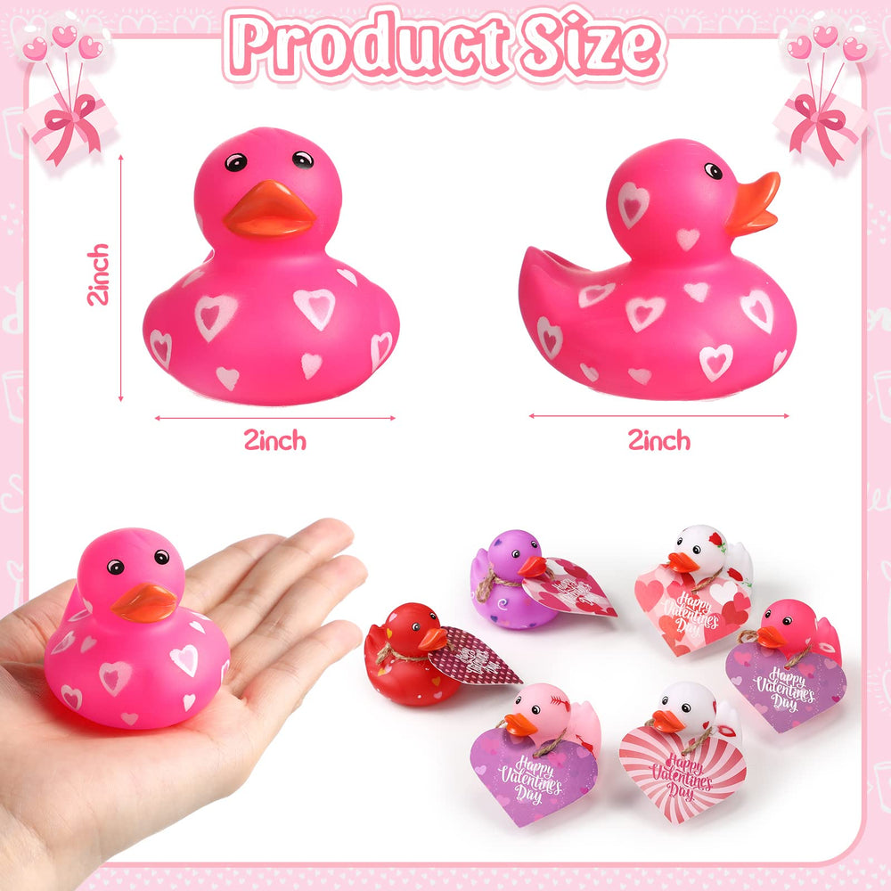 Jerify heart-pattern ducks with gift cards, ideal for party favors.