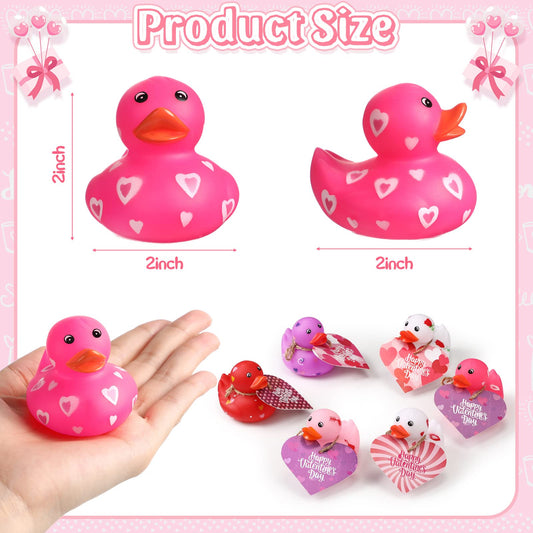 Jerify heart-pattern ducks with gift cards, ideal for party favors.