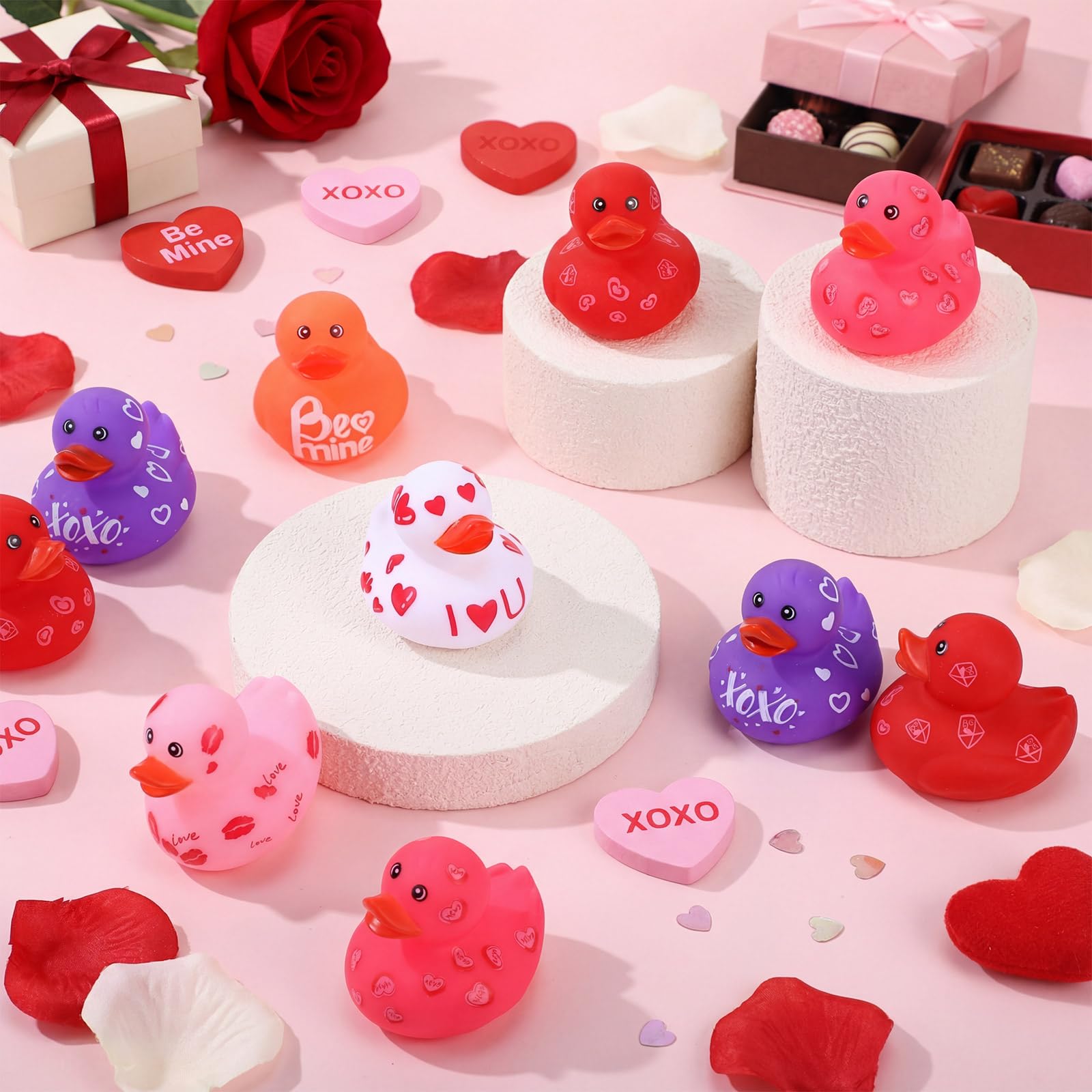 Jerify red-design ducks brighten Valentine party or classroom prizes