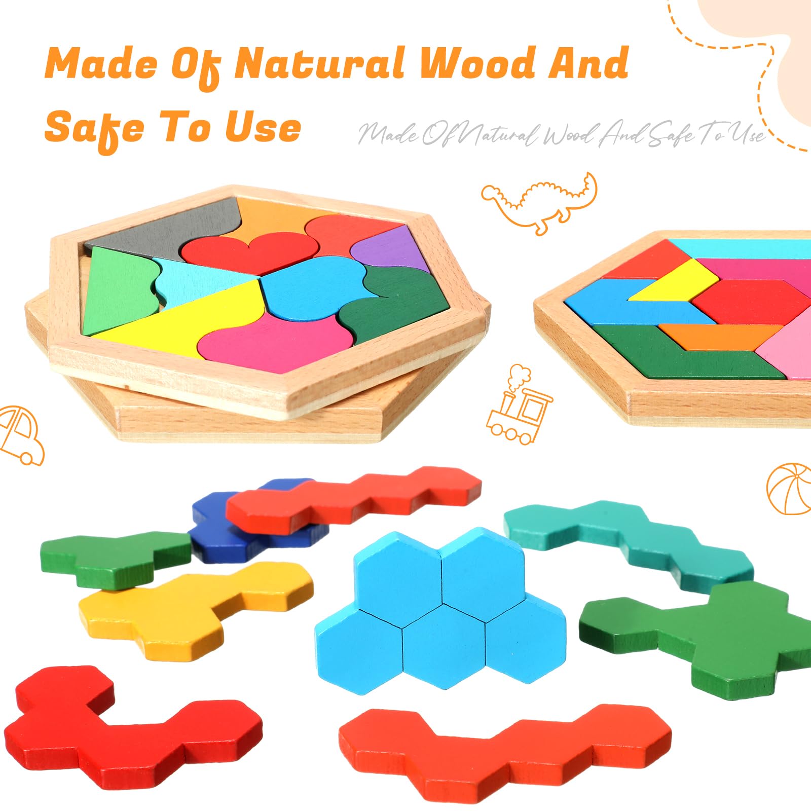 Jerify wooden tangrams educational toy supports problem solving and concentration