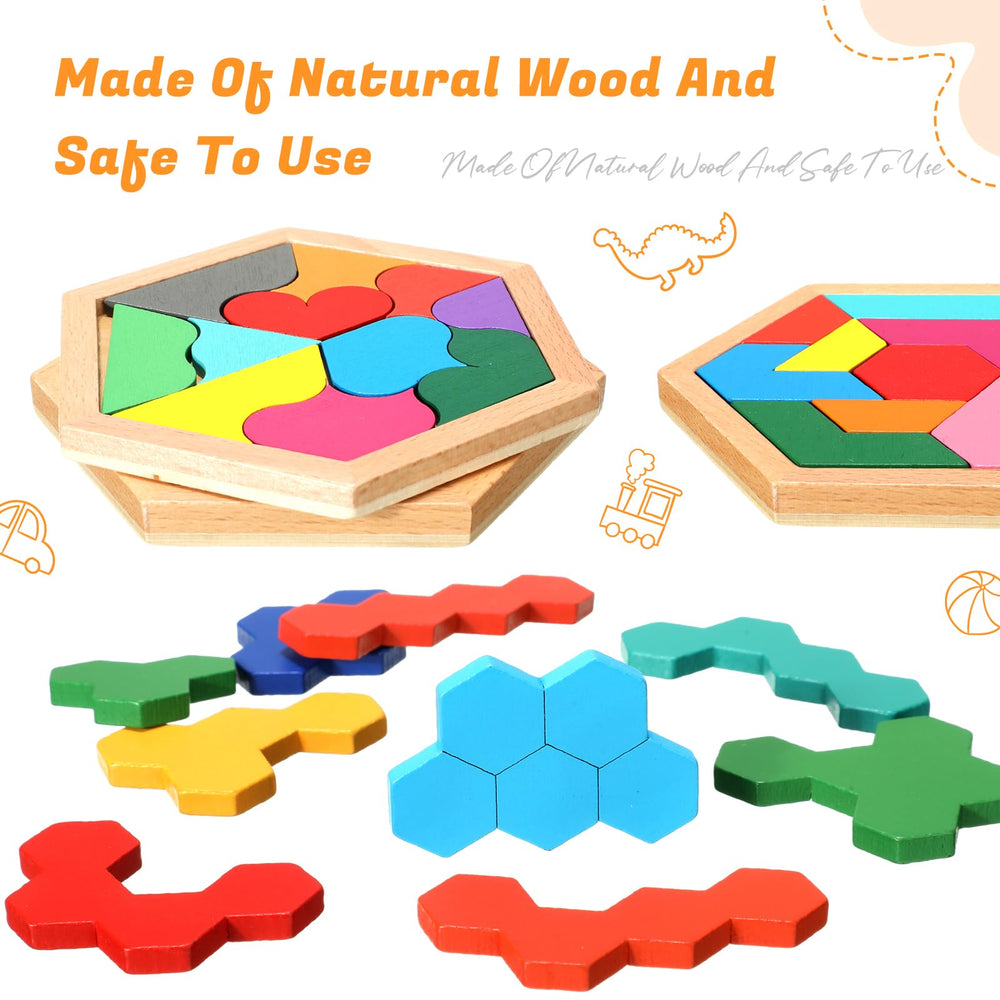Jerify wooden tangrams educational toy supports problem solving and concentration