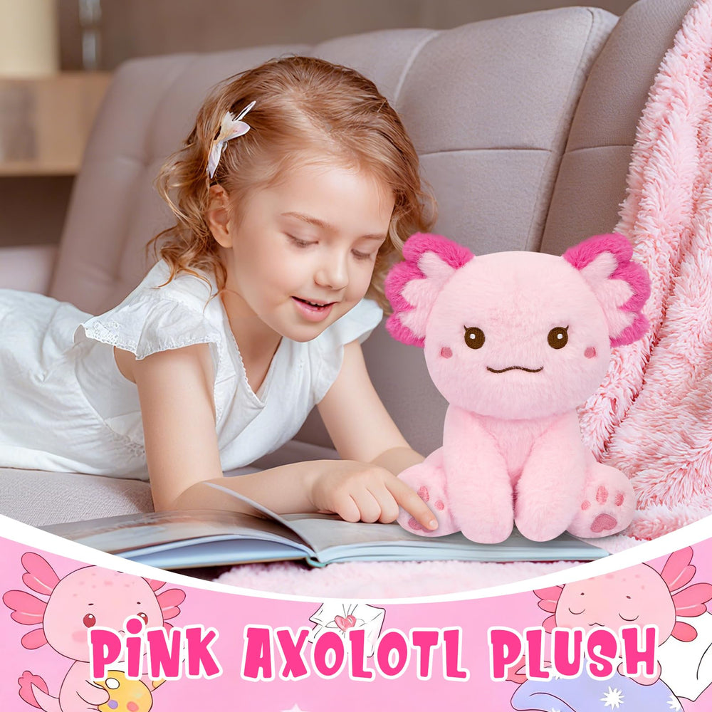 JEROKUMI Axolotl Plush 8inch cuddle size ideal for travel.