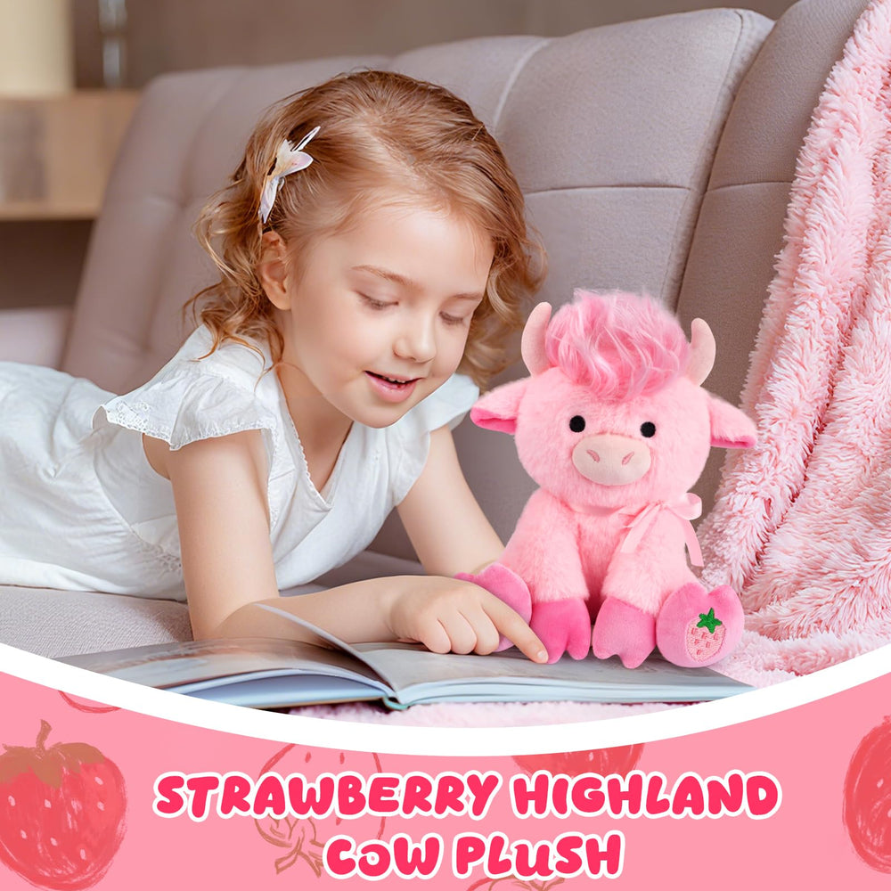 JEROKUMI Highland Cow Plush fringe-style invites playful dress-up and creativity.