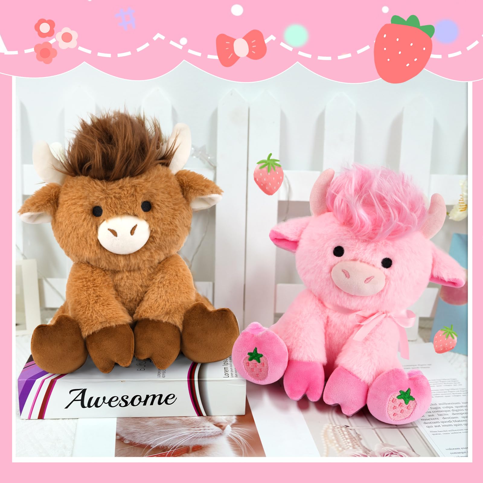 JEROKUMI Highland Cow Plush gift-ready for birthdays or holidays.