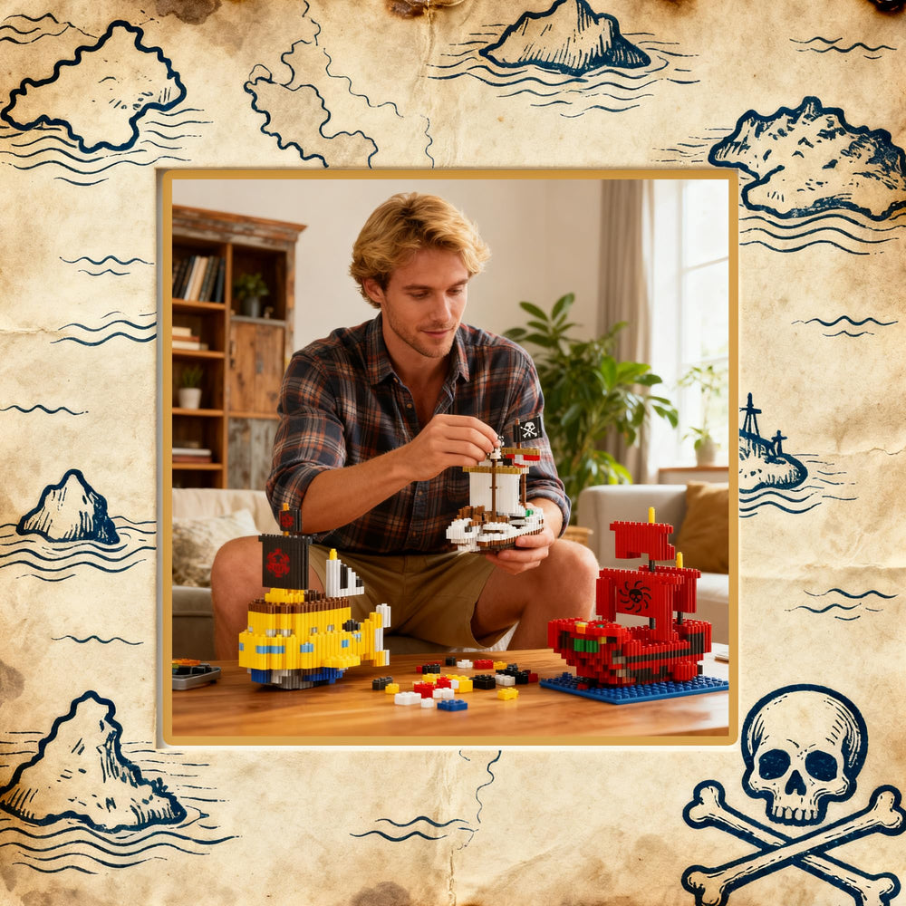 JESGO 5 Mini Pirate Ship Display-Ready kit enhances room decor