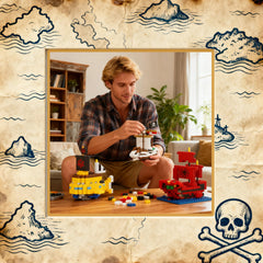 JESGO 5 Mini Pirate Ship Display-Ready kit enhances room decor