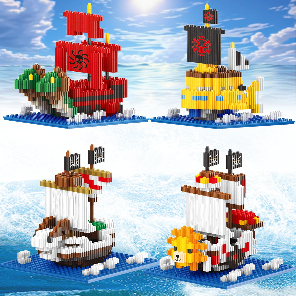 JESGO 5 Mini Pirate Ship Going Merry detailed display for collectors