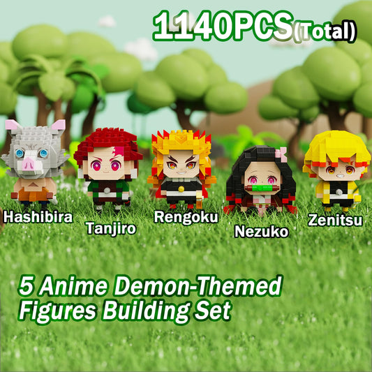 JESGO demon-slayer figures sitting pose, perfect desk decor and space-saving display.