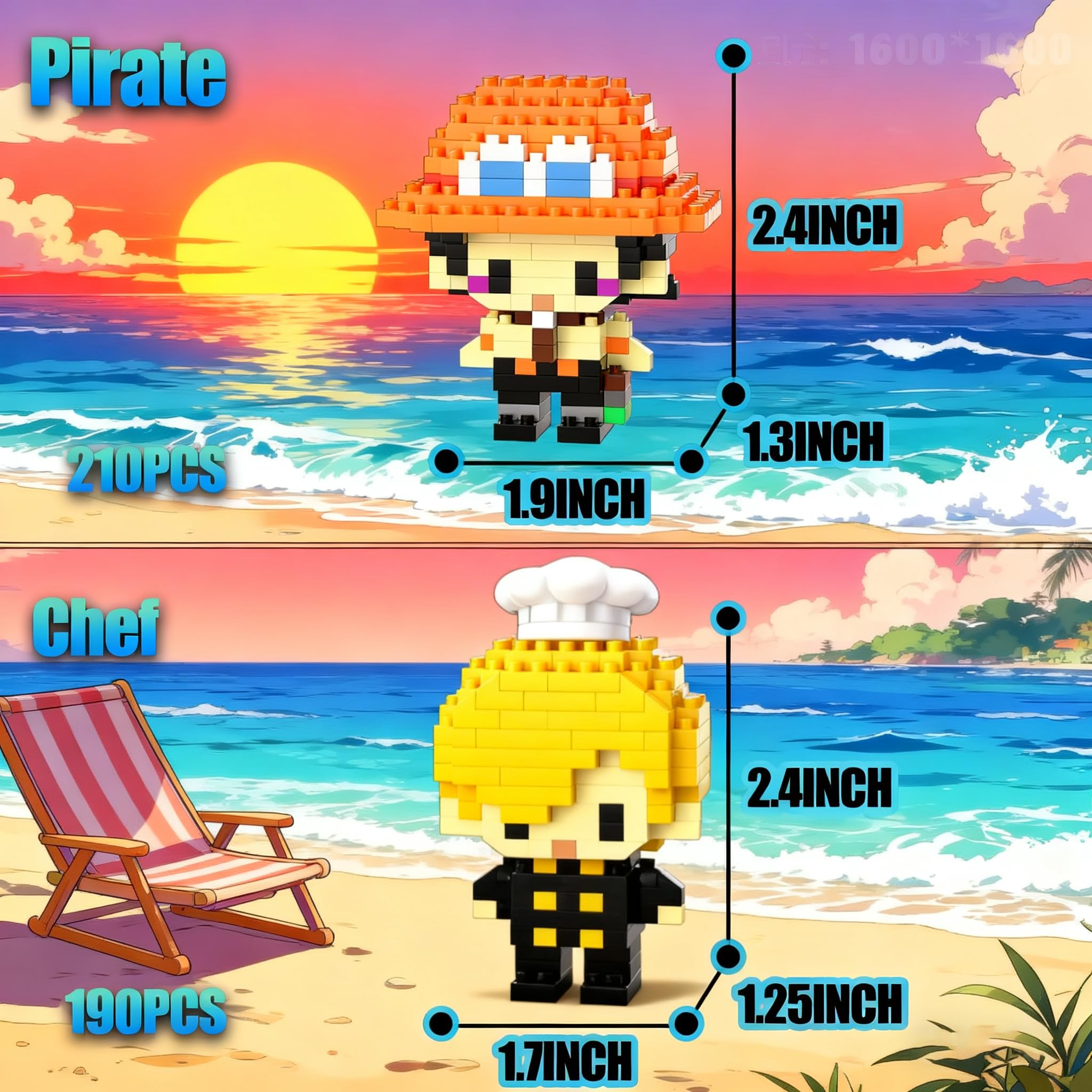 JESGO going merry ship mini-set captured in brick headz style.