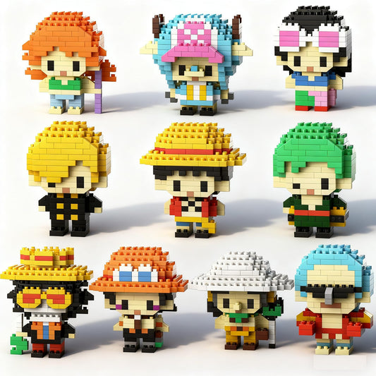 JESGO Going Merry straw hat crew figures kit for imaginative play and display.