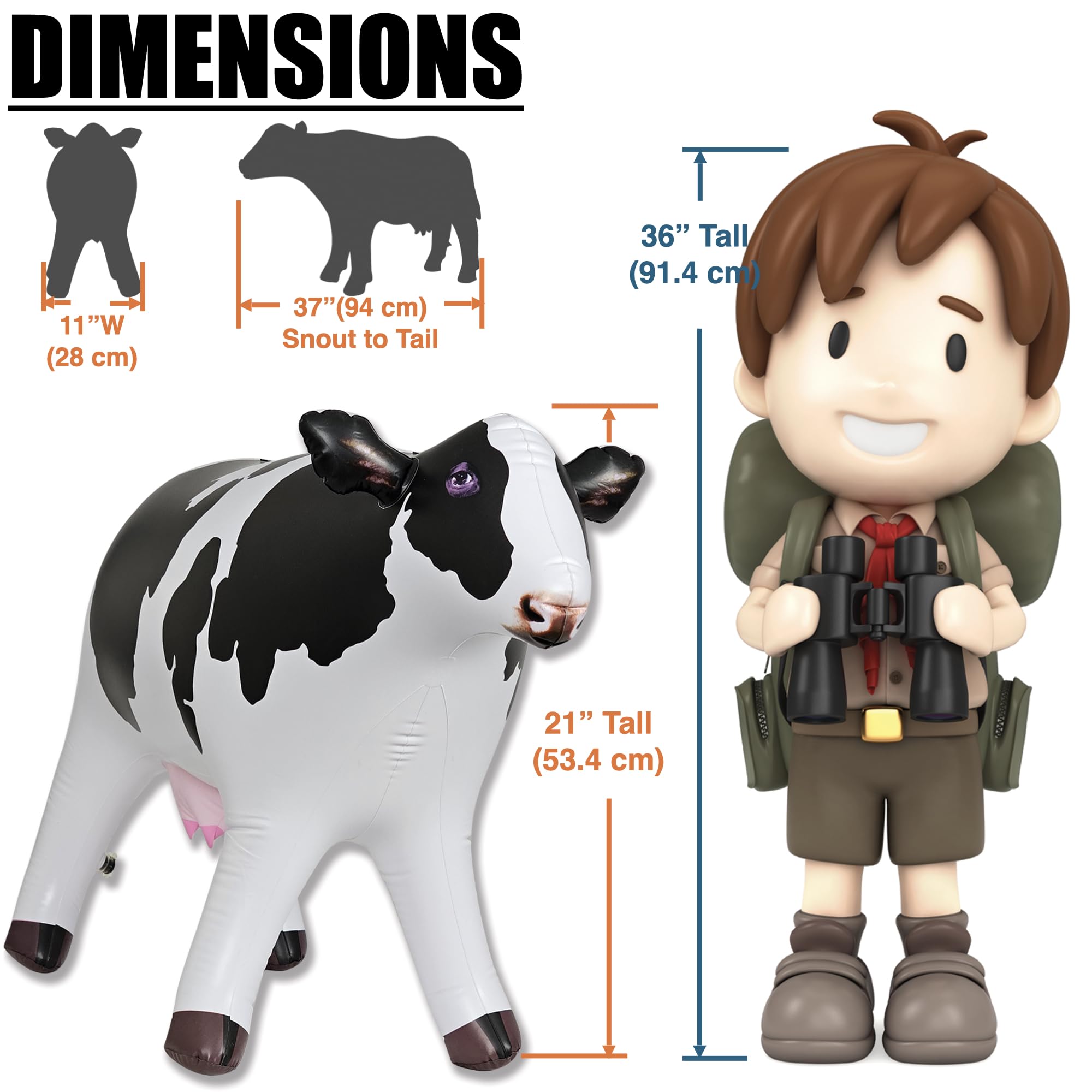 Jet Creations Cow Inflatable for indoor-outdoor decor and playful centerpieces.